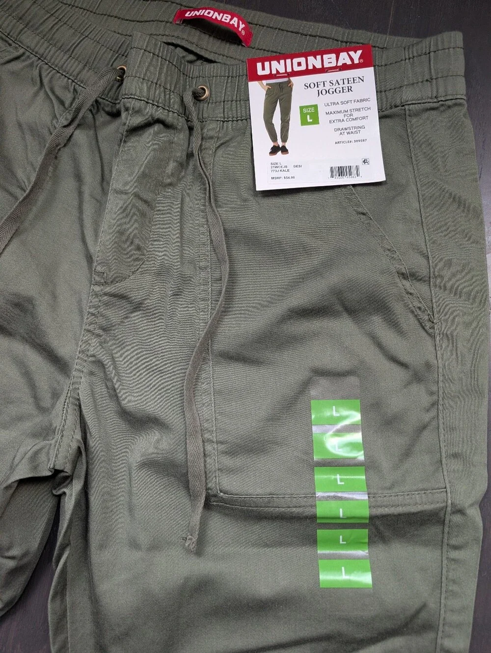 NWT UNIONBAY Olive Green Jogger Pants - Women's Size L